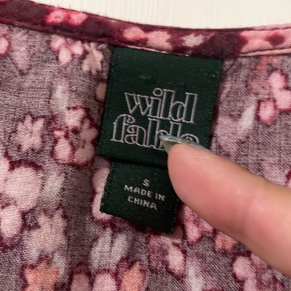 Wild Fable Women Small Purple & Pink Floral Flowy & Tiered Babydoll Summer Dress - Picture 7 of 10